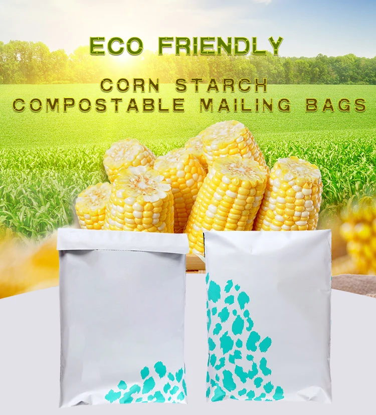 Custom 100% Biodegradable Courier Bag Pbat+PLA Corn Starch Logistic Packing Bag Earth Friendly Express Mailer Bag