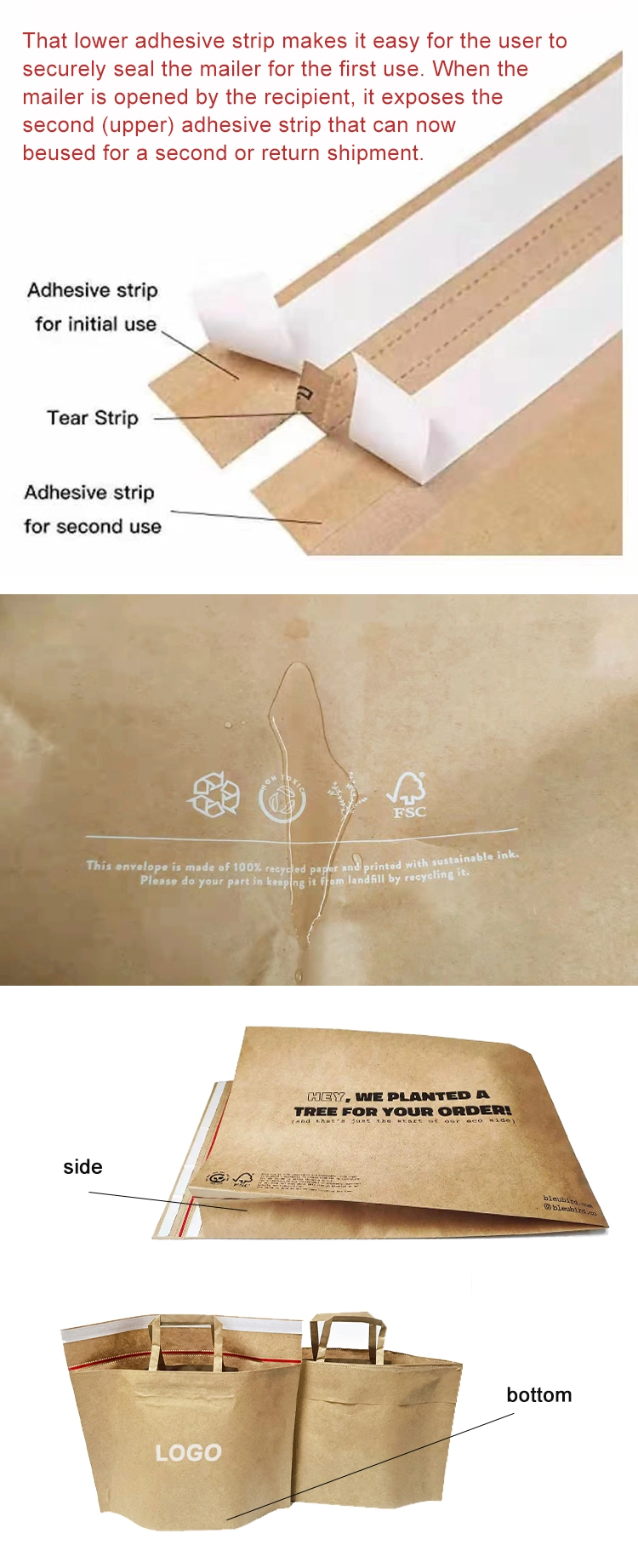 Custom Printed Yellow Kraft Paper Bubble Mailing Bag Courier Express Logistics Packaging Bag Thickened Bubble Envelope Bag
