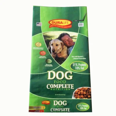 SGS 인증 애완동물 포장 25파운드 50파운드 BOPP 적층 직조 개밥 사료 가방